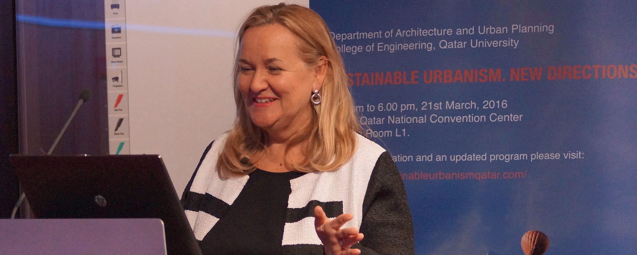 Patricia McCarney, Sustainable Urbanism New Directions Workshop, Qatar University, 21 March 2016, © Qatar University.